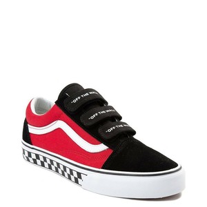 black and red velcro vans