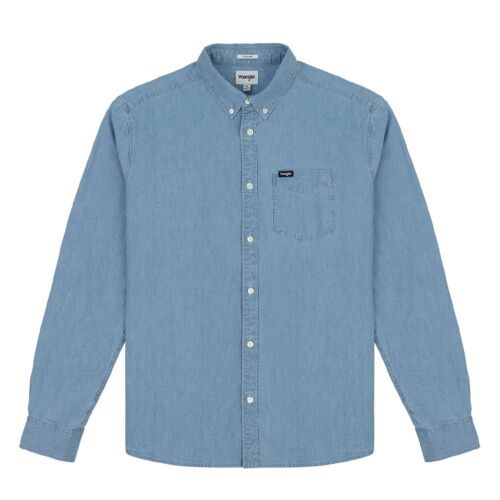 Wrangler Hombre 100% Algodón Cómodo Corte Normal con Cuello Botón Abajo Camisa - Imagen 1 de 10