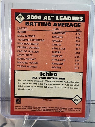 2021 Topps Ichiro Suzuki '86 Topps All-Star Baseball Blue #86AS-17 - Picture 2 of 2