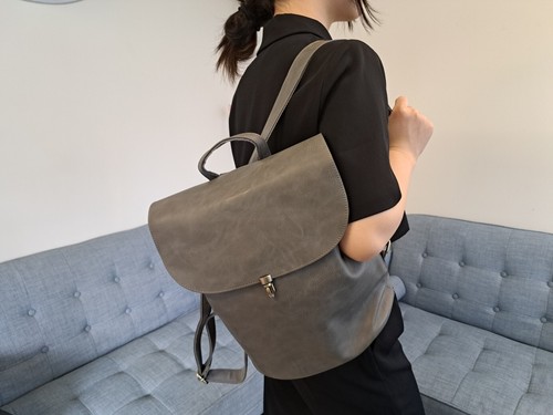 Zaino Joy Susan Colette Vegan in pelle grigio chic viaggio lavoro tutti i giorni nuovo con etichette - Foto 11 di 12