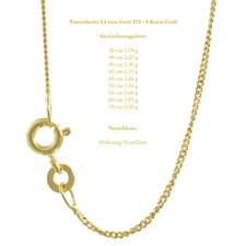Edle feine dünne filigrane Goldkette massiv 333-8 Karat Gold Halskette