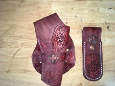 Handmade Leather Angled Gun Holster 1911 with mag pouch