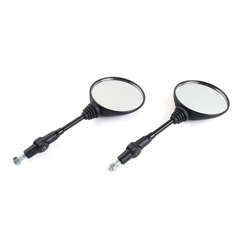 Rear View Side 10mm Antifall Folding Round Mirrors For Motor 7/8" Handlebar - Picture 4 of 10