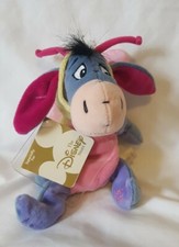 Vtg Disney Store Butterfly Eeyore 8  Mini Bean Bag Plush, Spring Easter 2000,NWT