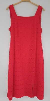 Kleid sommerkleid stretchkleid vabene Italy etuikleid, Gr. 44 Rot Lochmuster neu