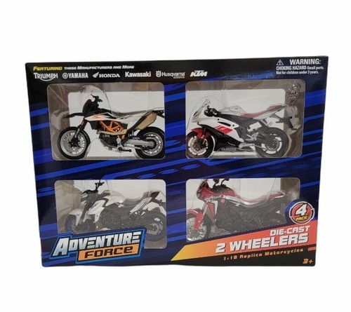 Adventure Force 4-Pack Die-Cast 2 Wheelers 1:18 Replica 4'' Motorcycles Toy - Picture 3 of 6