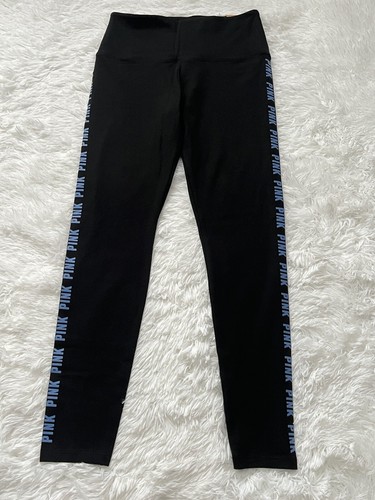 Victorias Secret Pink Cotton High Waist Full Length Legging Black Size: M