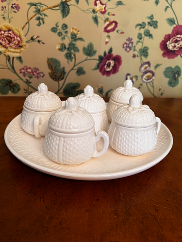Antique Vintage French Creamware Pots De Creme Mottahedeh? - Picture 6 of 12