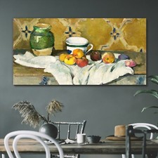 Still Life with Jar Cup and Apples Canvas Print 120x60 Paul Cézanne Wall Art