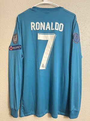 Real Madrid F.C 17/18 Away Long Sleeve Kit Ronaldo #7 Size: Men's