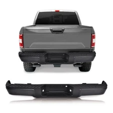 Black - Complete Rear Steel Bumper Assembly Fit For 2009-2014 Ford F150 Truck