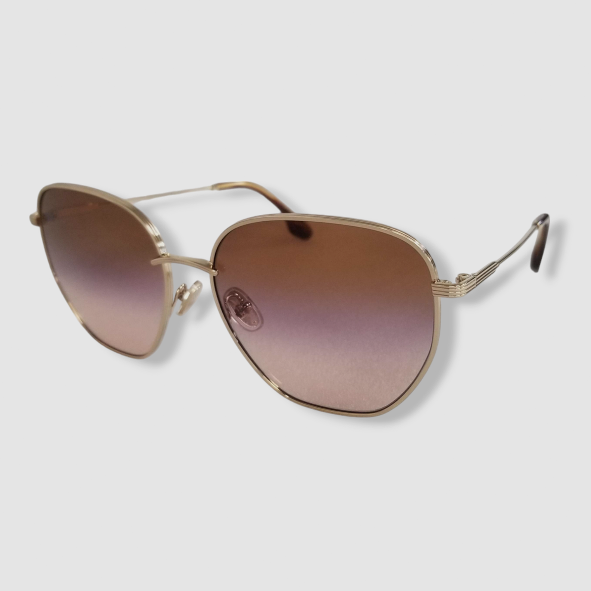 $430 Victoria Beckham VB219S 729 Women Gold Aviator Sunglasses 