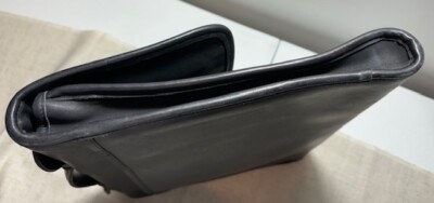 Vintage Coach slim leather briefcase bag w/ turn lock Black USA