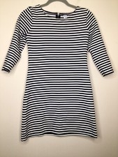 Old Navy Women Size Small Dress A-Line Black White Striped Scoop Neck 3/4 Sleeve