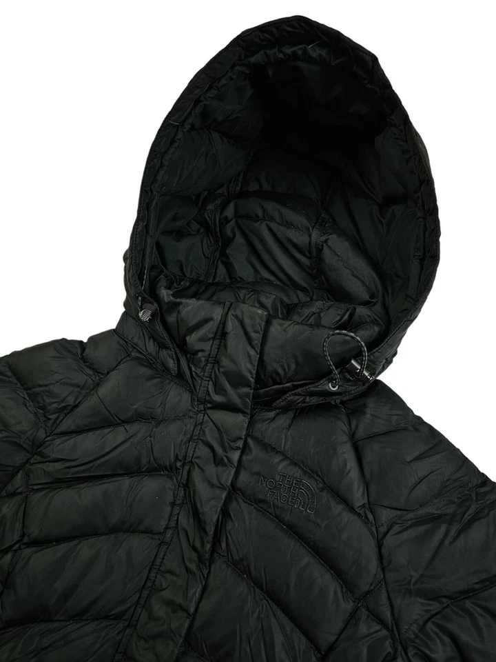 *HOT Women's THE NORTH FACE @ 600 QUILTED DOWN HOODED PUFFER BLACK COAT Jacket S - Image 3 of 4