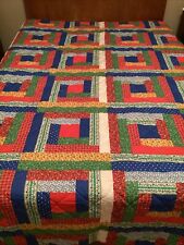 Vintage Mid Century Bedspread Coverlet Patchwork Quilt Retro Queen King EUC