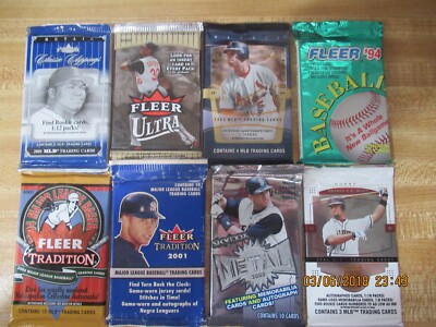 8 fleer baseball sealed packs