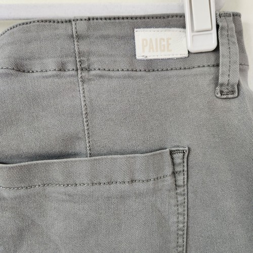 Paige Pleated Mayslie Double Button Jeans - Vintage Grey Haze Size 32 - Picture 8 of 11