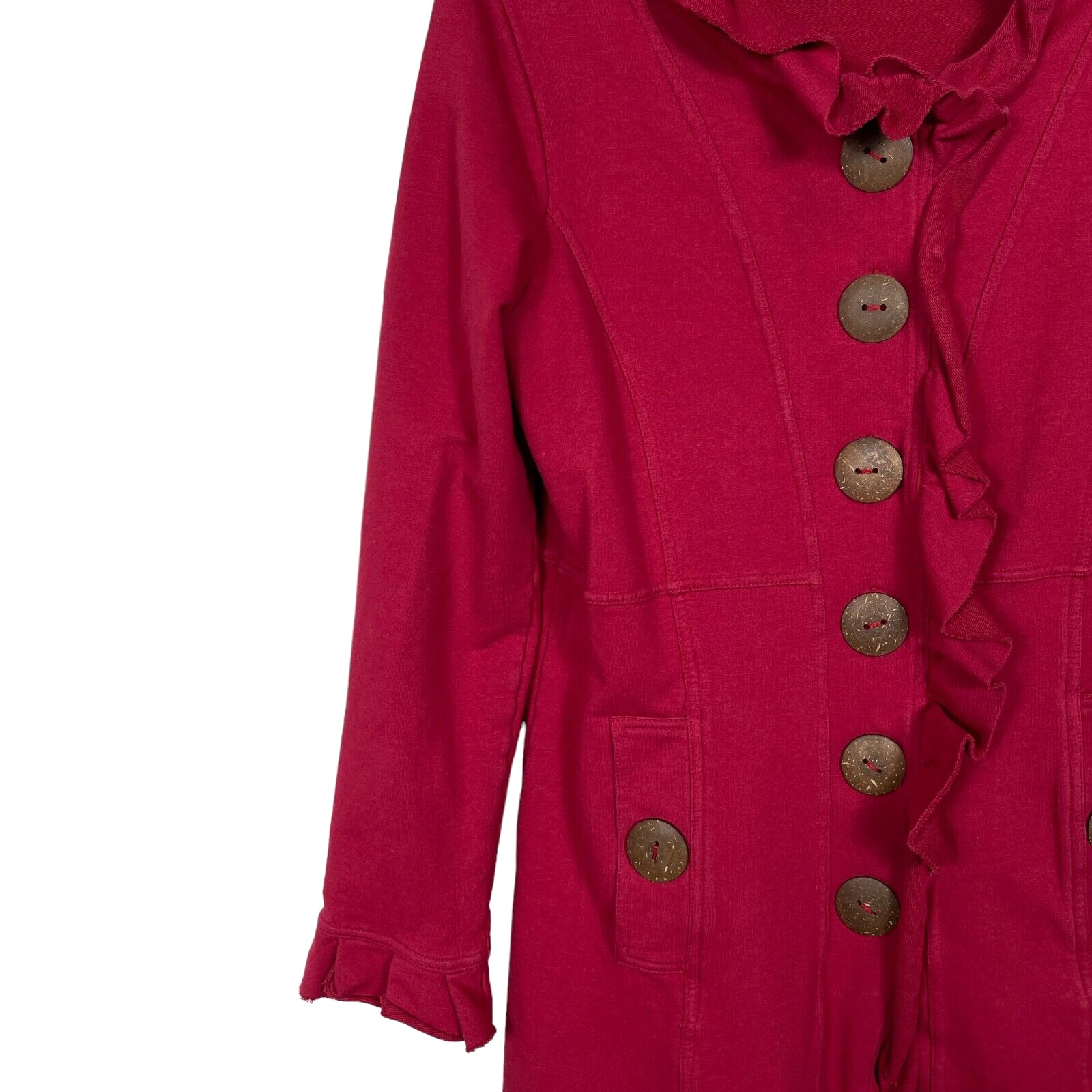 Neon Buddha Sweater Jacket Small Cranberry Red Bi… - image 6