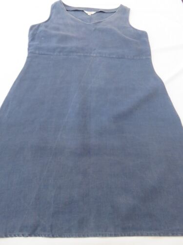 NOUGAT EASY GOING PLAIN SIMPLE DENIM BLUE SLEEVELESS 100% LINEN DRESS UK 10 P - Picture 2 of 10