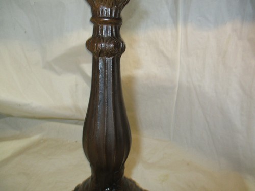 Vintage Tiffany Style Stained "Glass" Table Lamp Floral Pink Blue Green 18" Tall - Picture 5 of 9