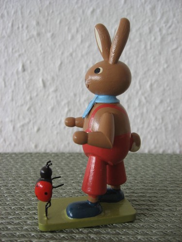 KWO seltener Hase mit Marienkäfer Erzgebirge ca. 9,3 cm + KWO OVP - Leichsenring - Bild 8 von 11