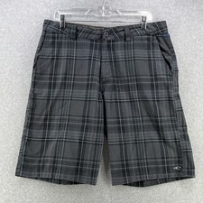 O'Neill Mens Chino Shorts Size 34 Plaid Polyester Viscose Inseam 11in Blue