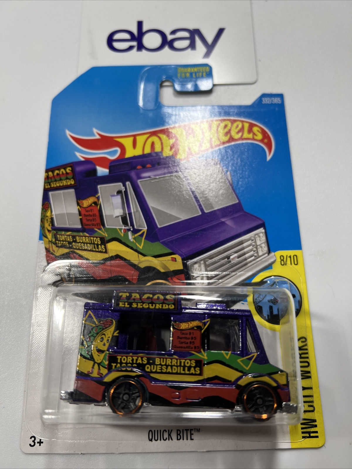 Hot Wheels City Works Quick Bite Taco Truck 8/10 332/365 Purple New FS VHTF Moc