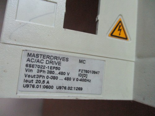 Siemens Control Face Plate Cover - für 6SE70221EP50 A/C Drive Masterdrive - Bild 5 von 5