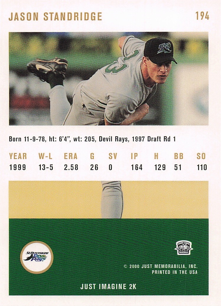 2000 Just #194 Jason Standridge Gold | eBay