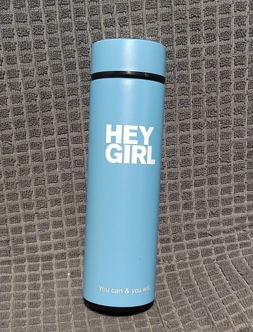 HEY GIRL tea infuser water bottle, vacuum sealed