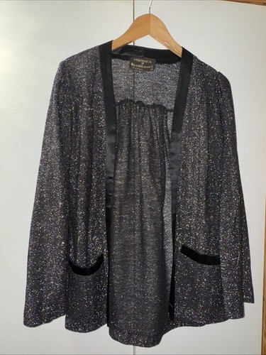 Veronica at Rembrant Vintage Chiffon Glitter Long Sleeve Sheer Jacket Size 14
