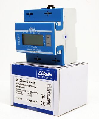 Eltako DSZ15WD-3x5A 28305015 3x230/400VAC Wandlerzähler mit Display -unused/OVP-