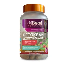 Detoxsan Total Detox Caps by Betel Natural - Liver and Detox Cleanse - 1500 mg