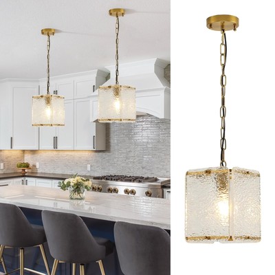 Water Ripple Crystal Chandelier Lights Fixture, Modern Pendant Lights for Kit...