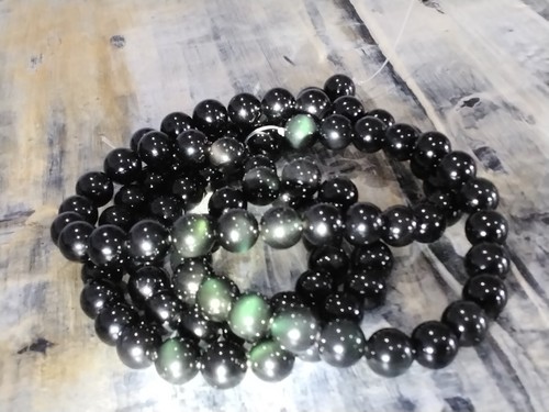 Natural Green Eyes Obsidian, 8mm, Approx 48pce. Free postage. Oz - Picture 4 of 5