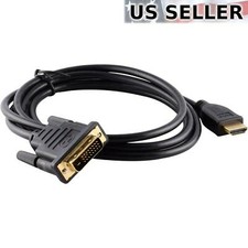 NEW HDMI to DVI-D 24 1 Pin Monitor Display Adapter Cable Male/Male HD HDTV 5FT