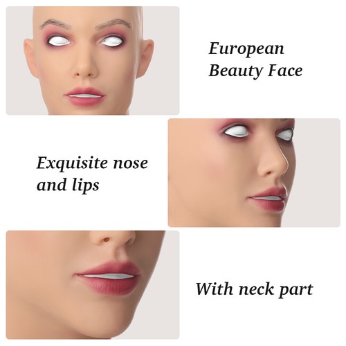 Realistic Silicone Female Mask With Makeup Cosplay Crossdresser Full Face Masks - Picture 8 of 14