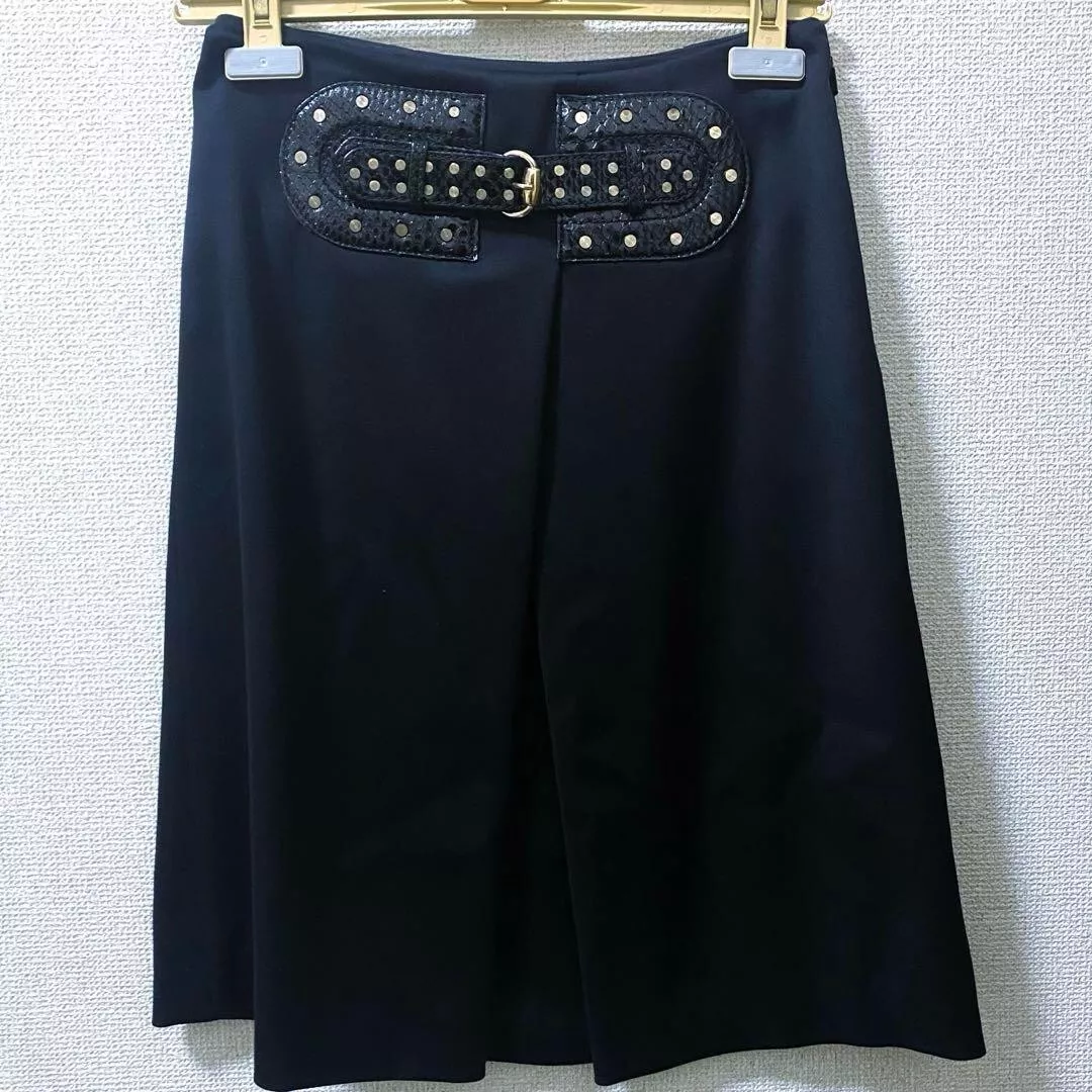 Jupe femme GUCCI clous boucle taille 40 laine évasée noire véritable OCCASION