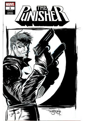 The Punisher #1 (2018) Marvel Sketch Cover Variant Comic W