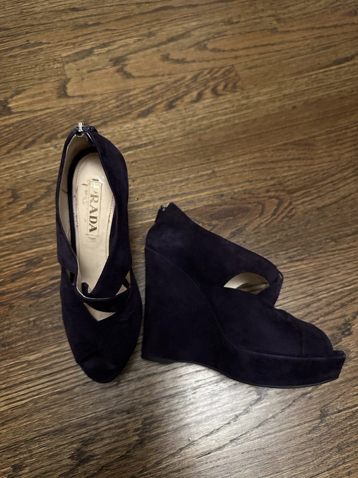 Sandalias de plataforma de gamuza Prada talla 37 Foto 3 de 4