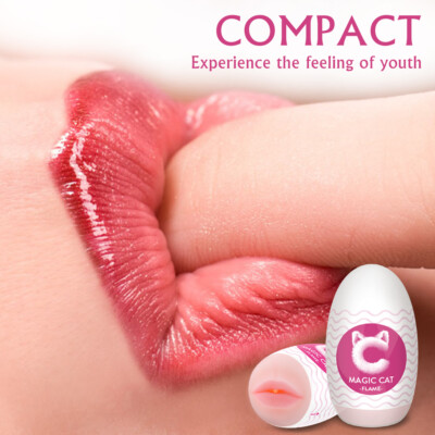 3D Textured Tunnel Mouth Thrusting Male Masturbator Egg Stroker Cup Lubricants