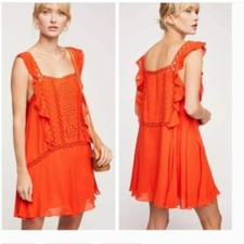 Free People Dress One Priscilla Mini Dress Orange Size S