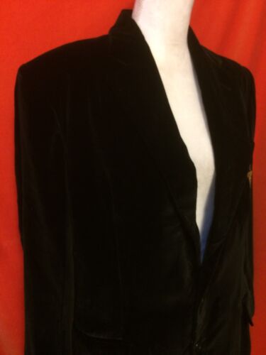 Ralph Lauren Vintage Schwarz Samt Fuchs Wappen Blazer Gr. 10 USA - Bild 4 von 12
