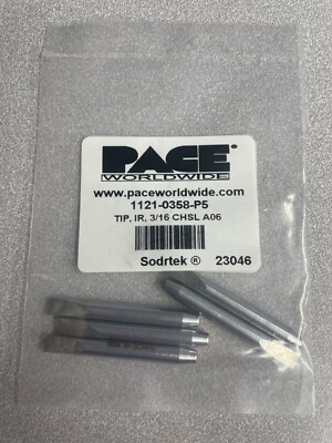 Pace 1121-0358-P5 3/16'' Chisel Soldering Tip, PS-90 Series, 5/PK A06