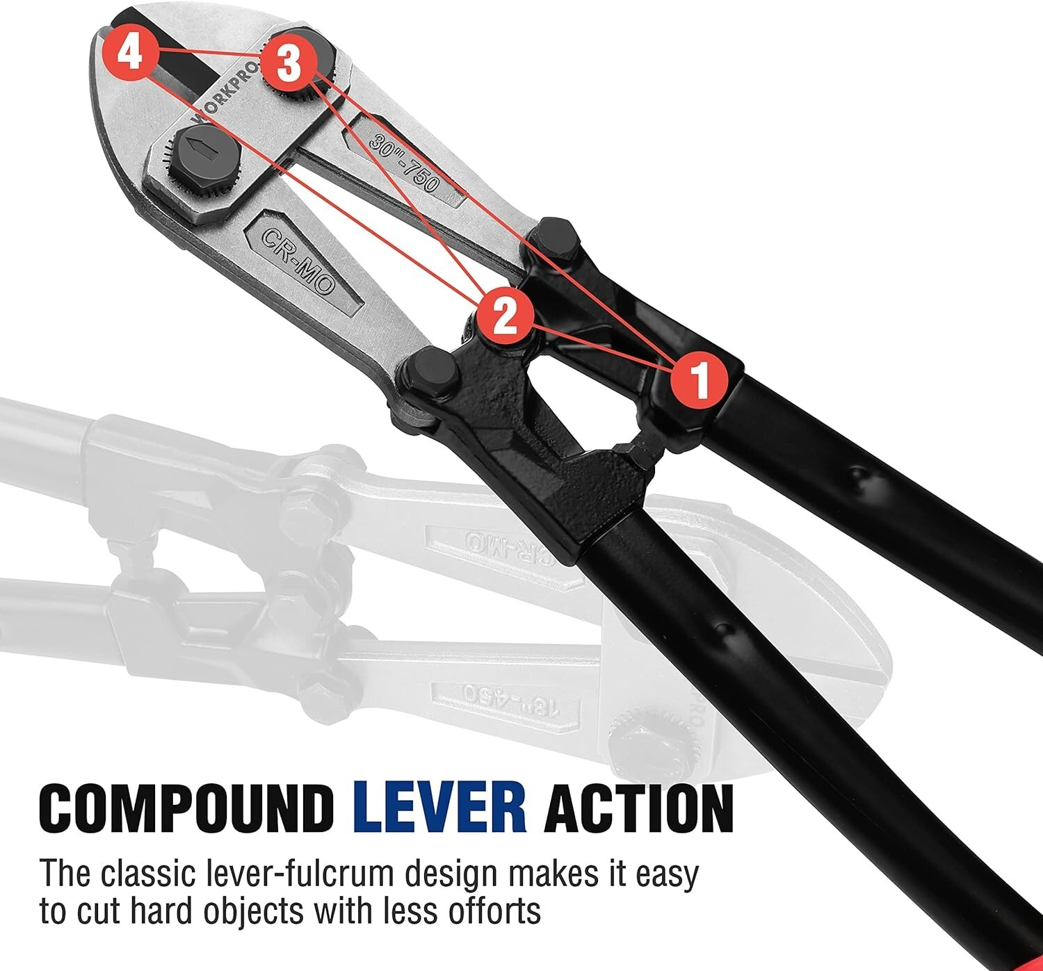Heavy-Duty 30-Inch Bolt Cutter with Anti-Slip Grip and Strong Steel Blade