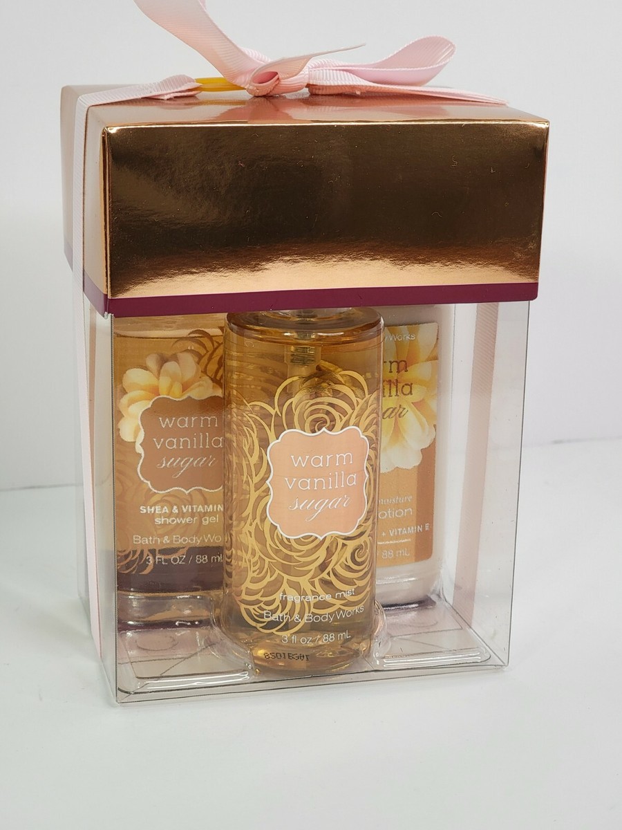 Bath and Body Works 3 pc Warm Vanilla Sugar Gift Travel Set