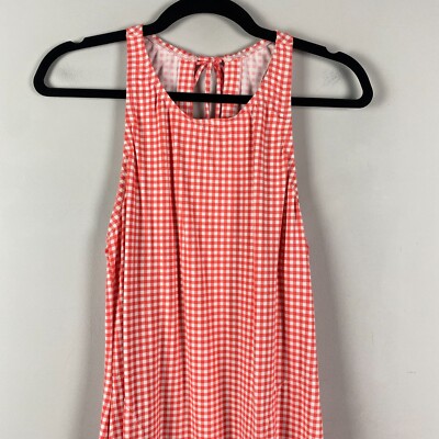 Tommy Bahama Gingham High Neck Gingham Dress UPF 50 Tie Back White Coral  Size S | eBay