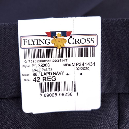 NWT Flying Cross by Fechheimer Sz 42 UNHEMMED LAPDNavy Pants Style F1 38200 - Picture 4 of 7