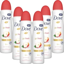 6 x Dove Apple & White Tea Antiperspirant Deodorant Spray, 150 ml/5.07 oz